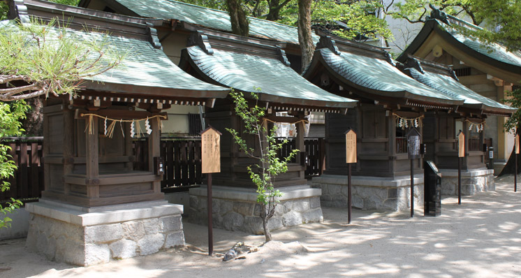 船玉神社、志賀神社、人丸神社、菅原神社